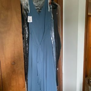 Davids Bridal Bridesmaid Dress Size 6 Steel Blue